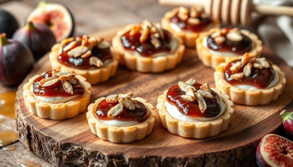 Tartaletas de Queso Brie con Mermelada de Higos y Almendras Tostadas