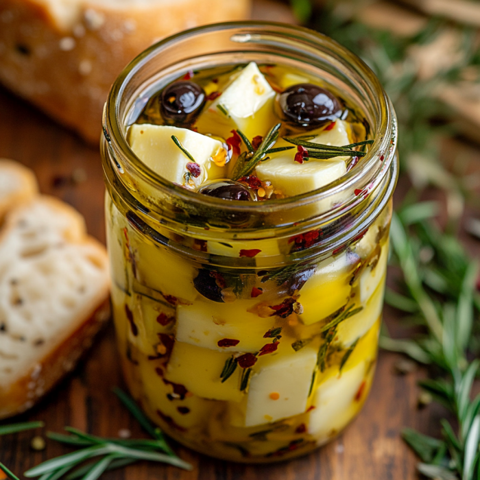 The Jar of Marinated Cheese and Olives