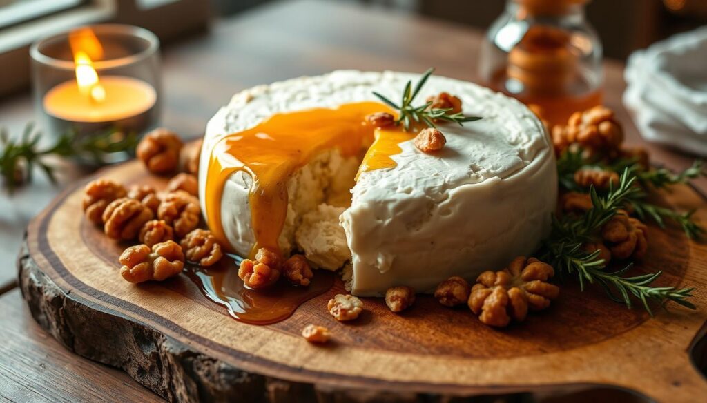 queso de cabra al horno con miel, nueces y romero queso de cabra al horno con miel, nueces y romero