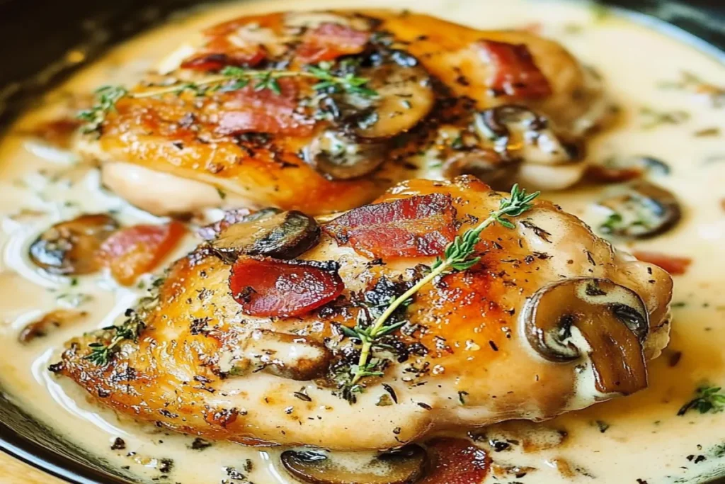 Creamy Bacon Mushroom Chicken Thighs