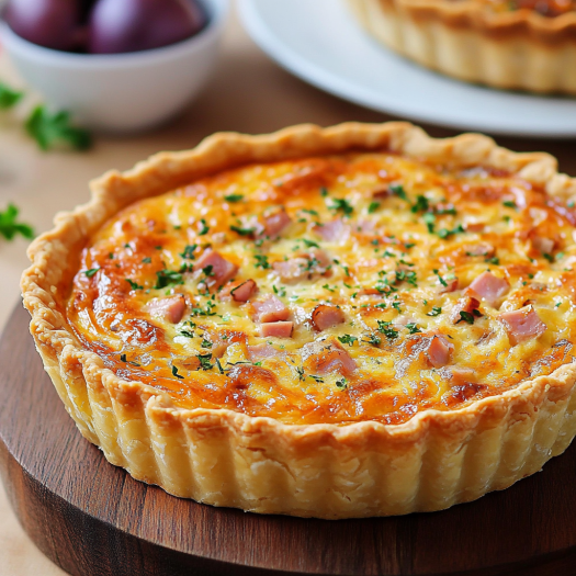 Quiché de Queso, Jamón y Cebolla