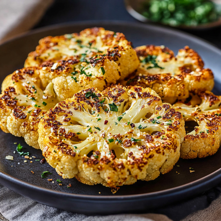 Filetes de coliflor asados crujientes