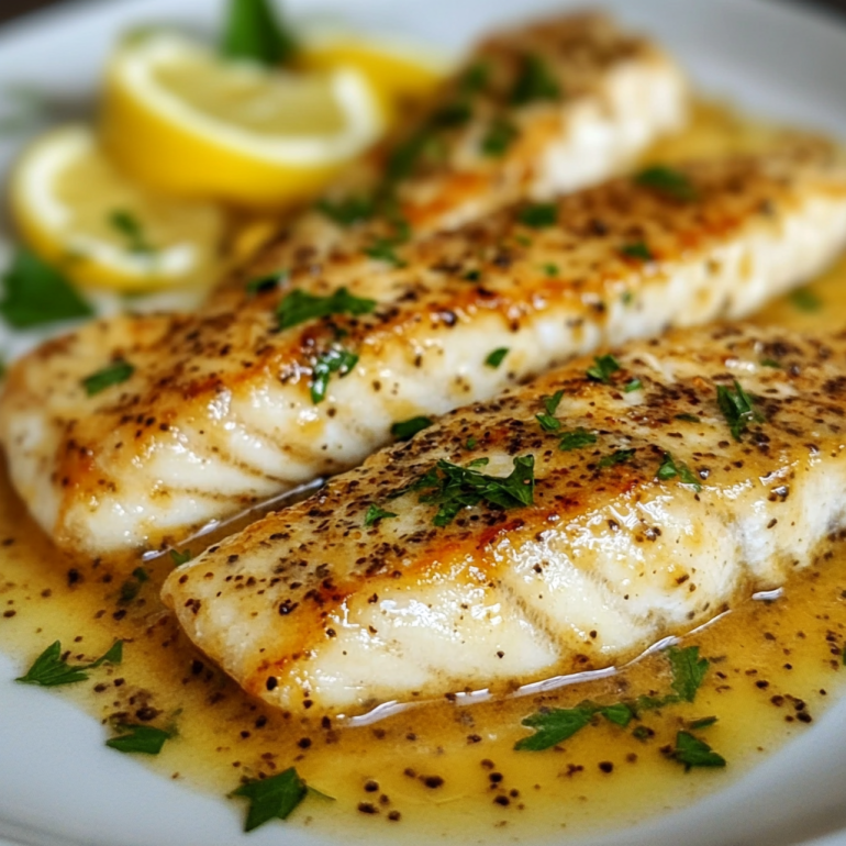 Fish Fillet with Mustard and Lemon Sauce