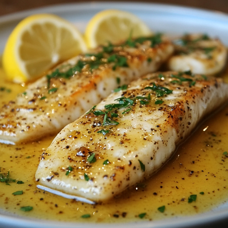 Fish Fillet with Mustard and Lemon Sauce