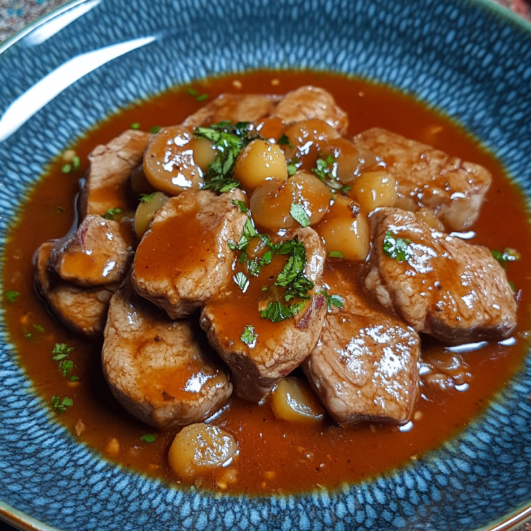 Solomillo con Salsa de Pimientos del Piquillo