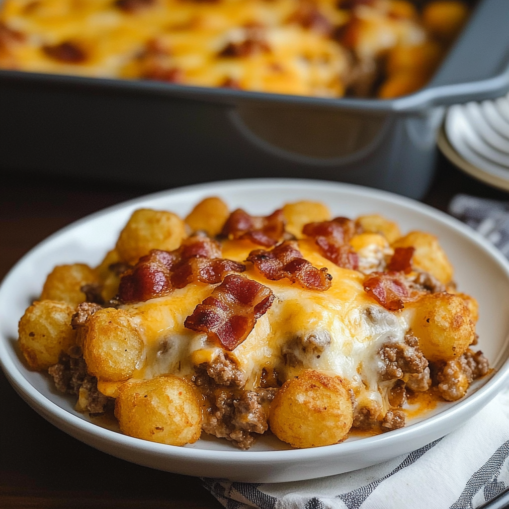 Bacon Cheeseburger Tater Tot Casserole Recipe