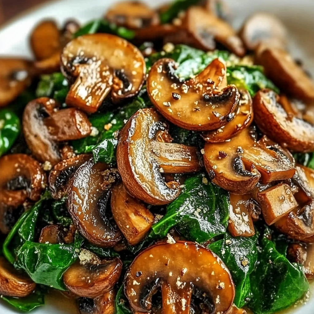 Savory Sautéed Mushrooms with Spinach