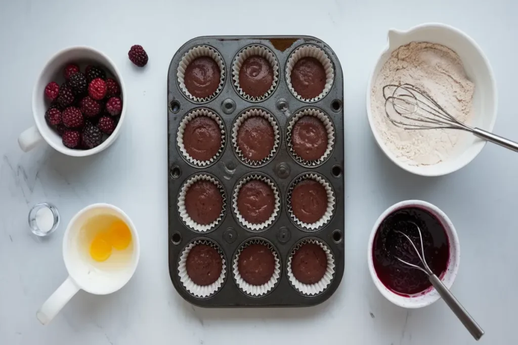 Dark Chocolate Blackberry Cupcakes