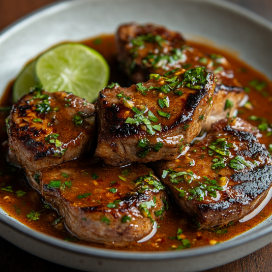 Chuletas en Salsa de Chipotle