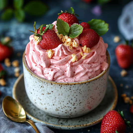 Deliciosa Mousse Esponjosa de Fresas