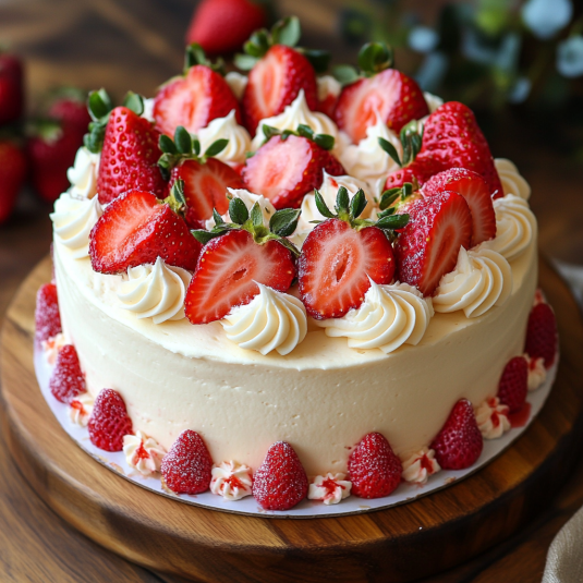 Delicioso Bizcocho de Fresas