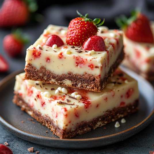 Deliciosos Brownies Fresa Chocolate Blanco