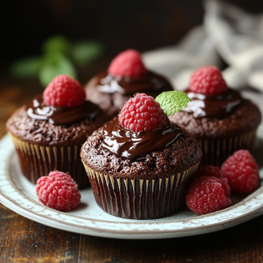 Magdalenas Chocolate Frambuesa Fundido