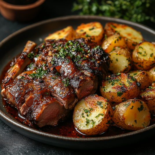 Paletilla de Cordero al Horno con Patatas Panaderas
