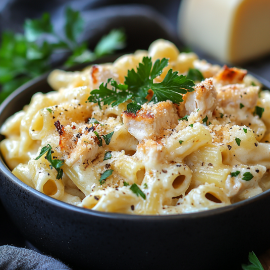 Pasta Cremosa con Pollo y Queso