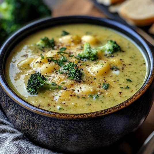 Receta de Sopa de Brócoli y Queso Vegano