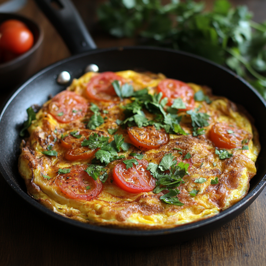 Tortilla española en sartén