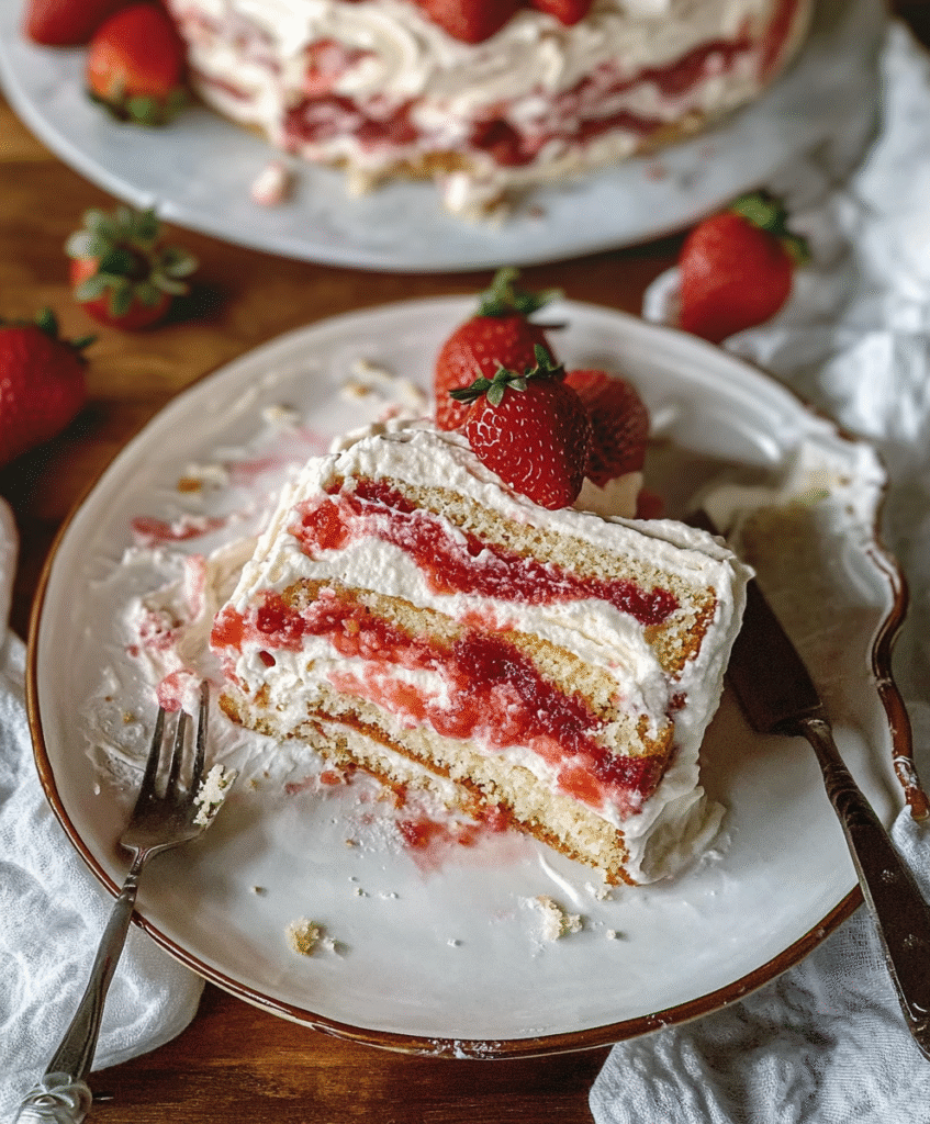 Exquisito Pastel de Fresa Remolino