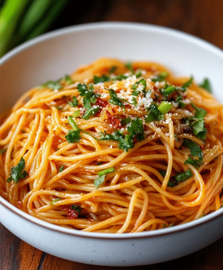 Fideos al Ajo Picante