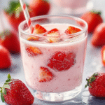 AGUA DE FRESA CREMOSA.
