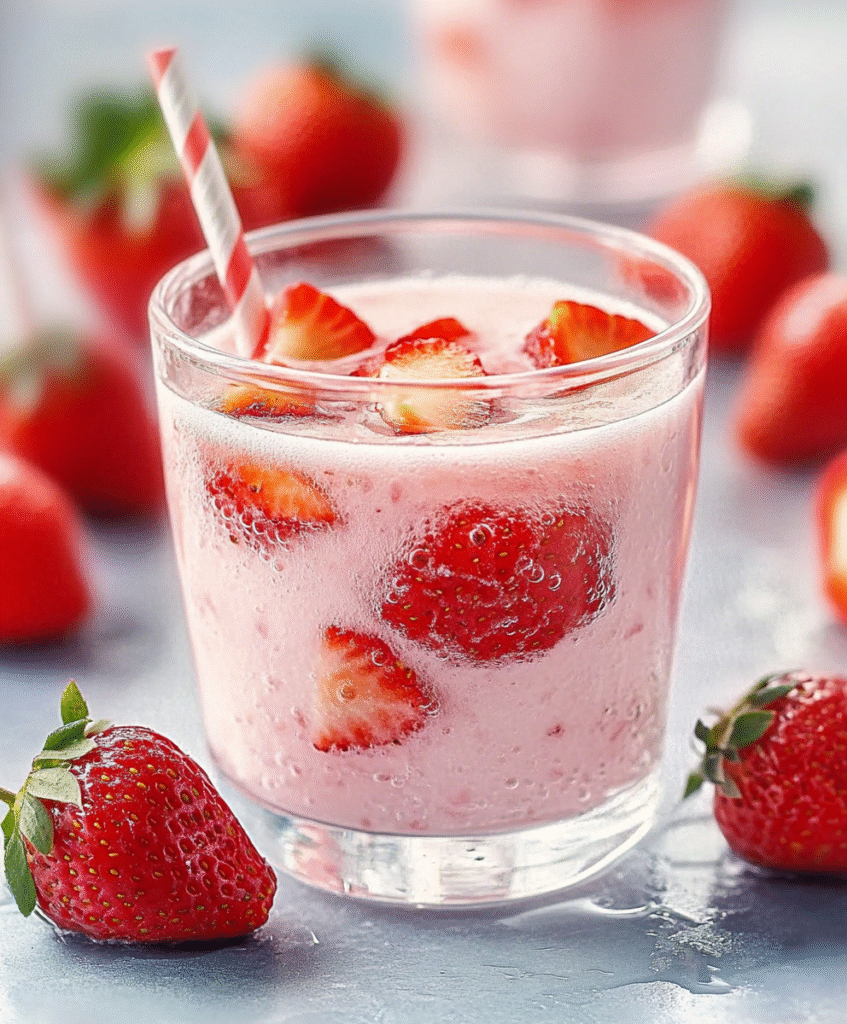 AGUA DE FRESA CREMOSA.