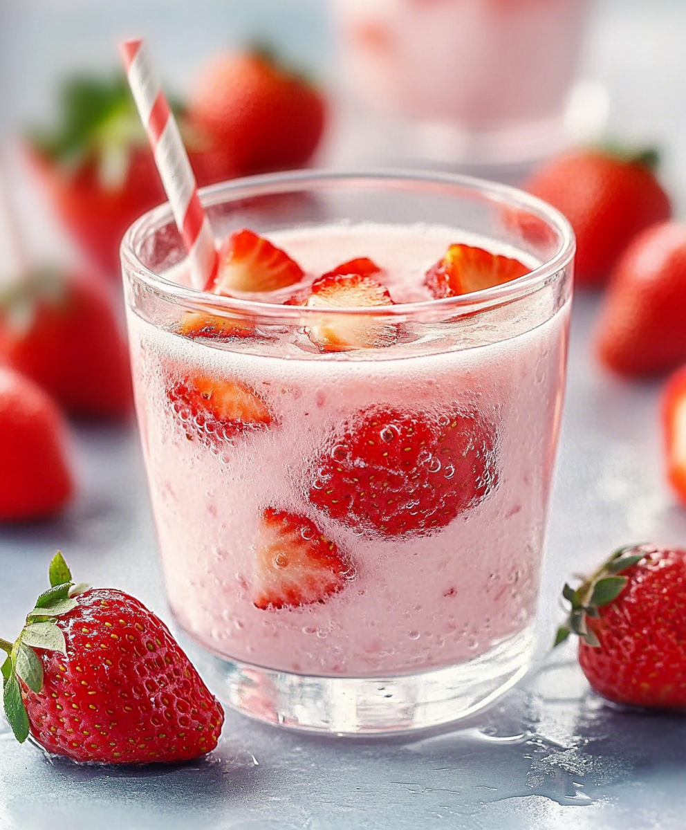 AGUA DE FRESA CREMOSA.