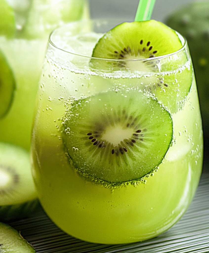 AGUA FRESCA DE KIWI CON PEPINO.