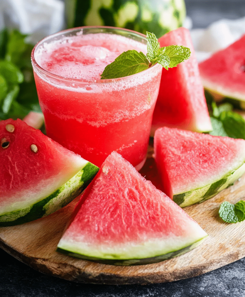 Agua Fresca de Sandía y Menta
