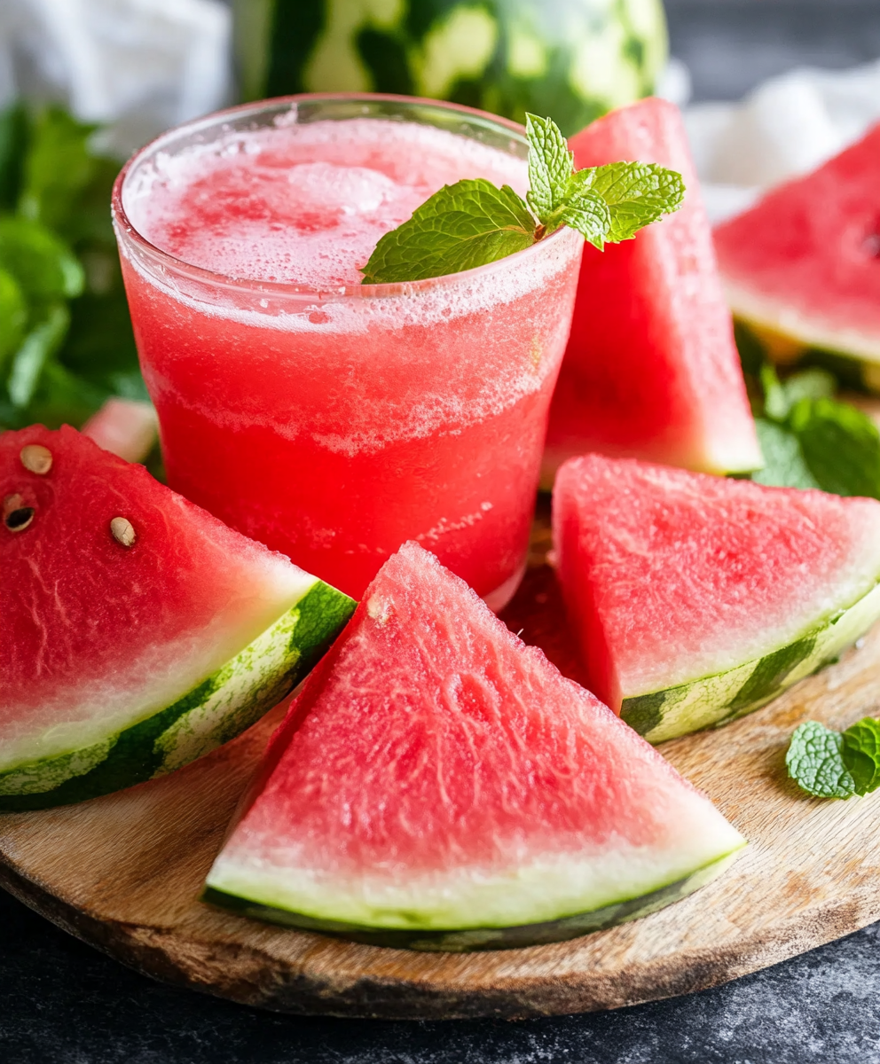 Agua Fresca de Sandía y Menta
