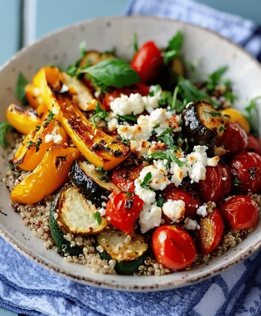 Bowl de Quinoa con Verduras Asadas y Queso de Cabra