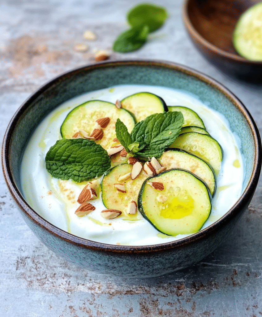 Crema Fría de Calabacín con Yogur Griego y Almendras