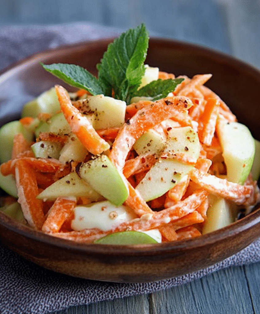 ENSALADA DE MANZANA Y ZANAHORIA CON YOGURT.