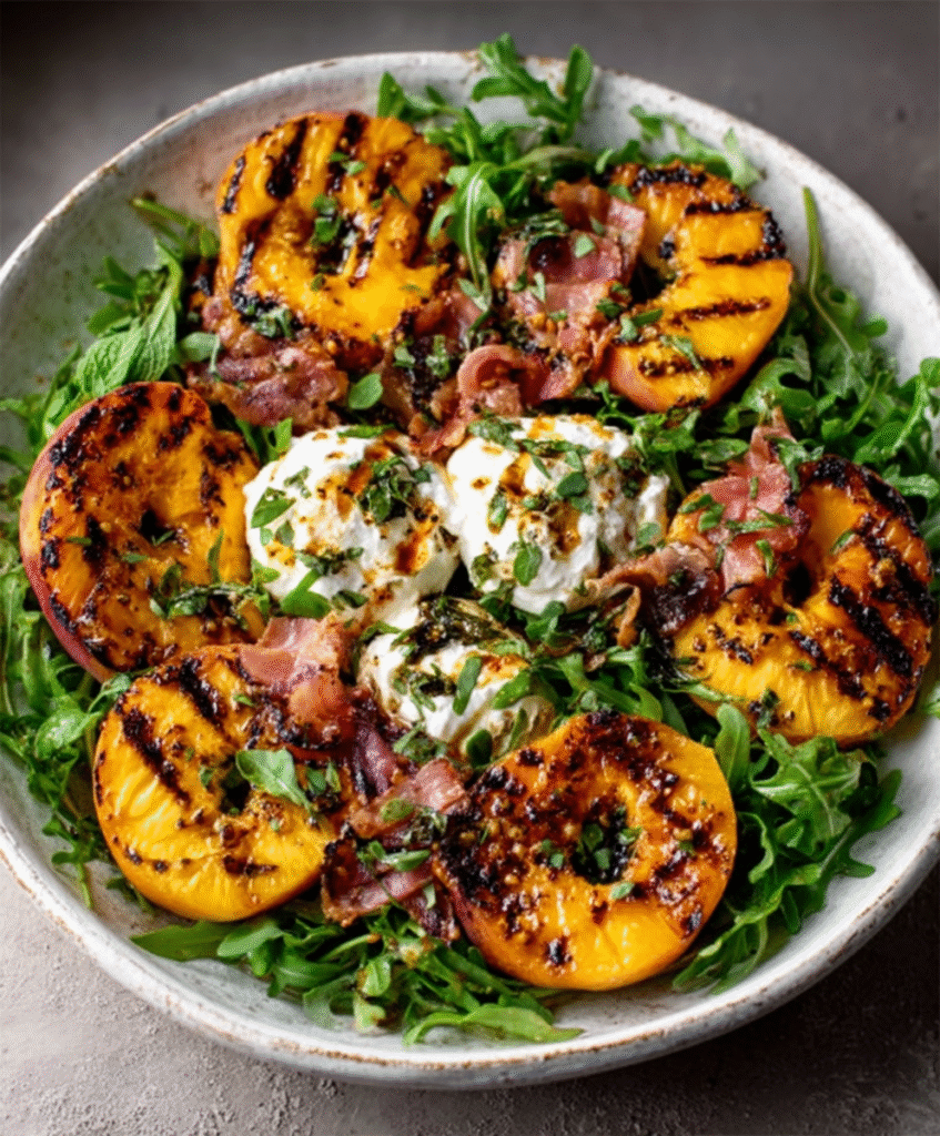 Ensalada de Durazno Asado y Burrata