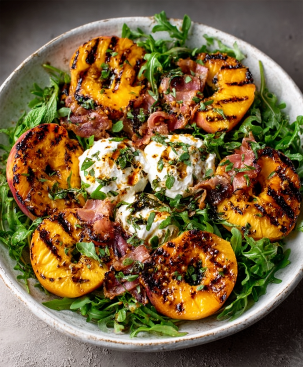 Ensalada de Durazno Asado y Burrata