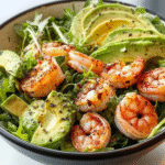 Ensalada de Salicornia con Aguacate y Gambas
