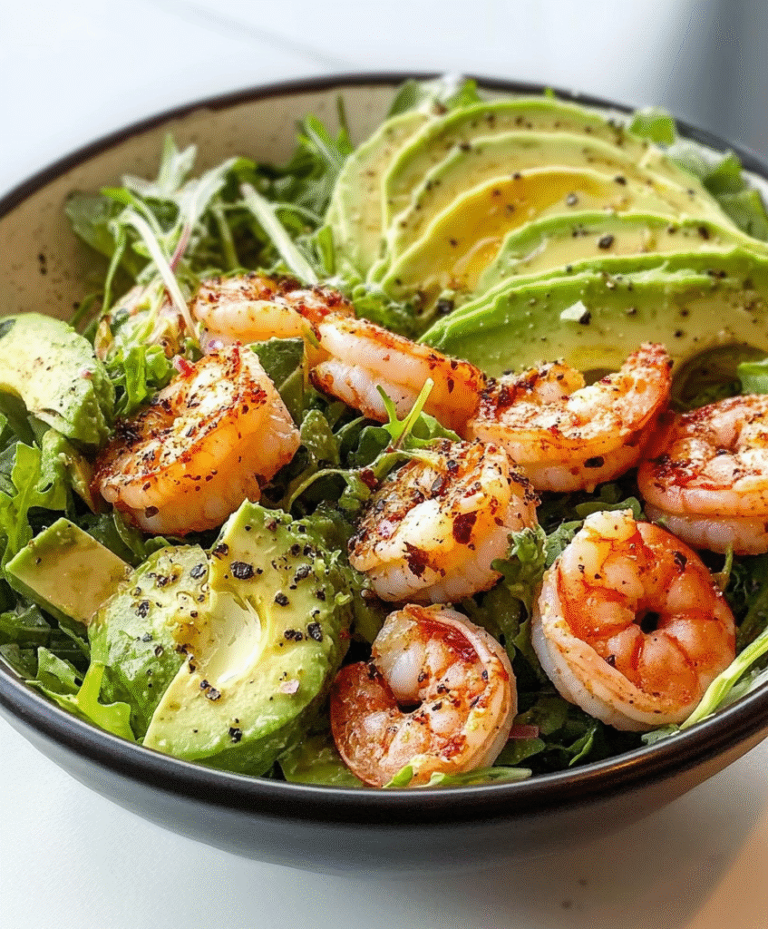 Ensalada de Salicornia con Aguacate y Gambas