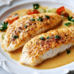 FILETE DE PESCADO CON SALSA Y MOSTAZA.