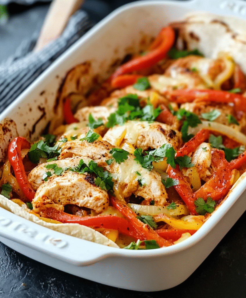 Fácil Pollo Horno Fajitas