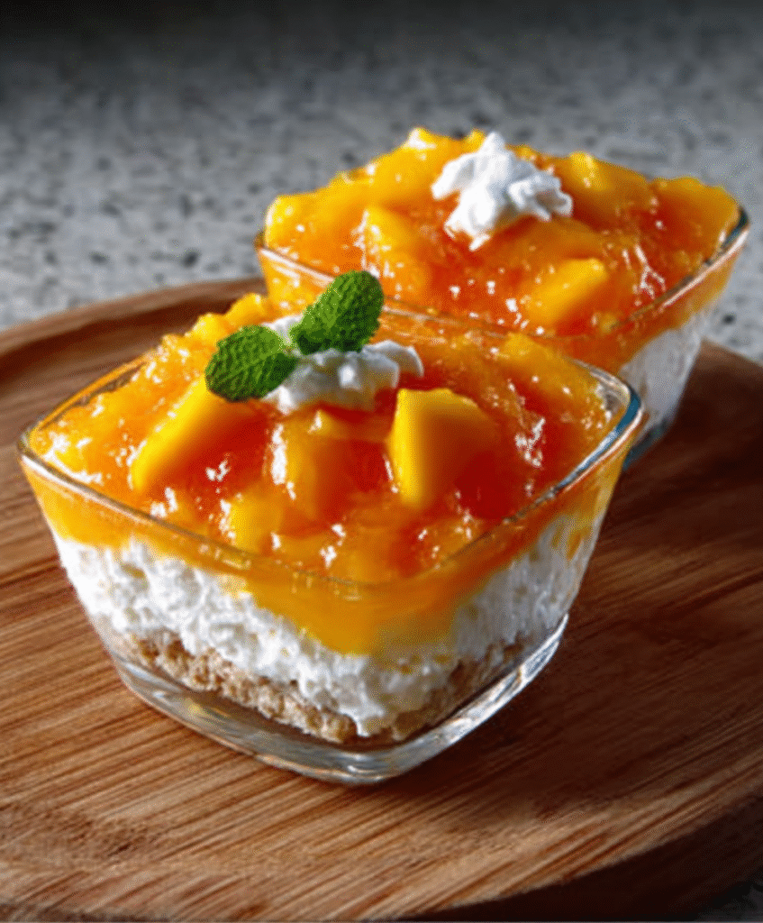 Gelatina de Mango con Queso Crema