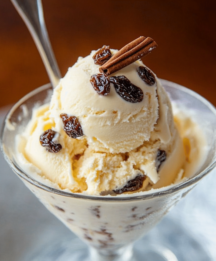 Helado de Ron con Pasas