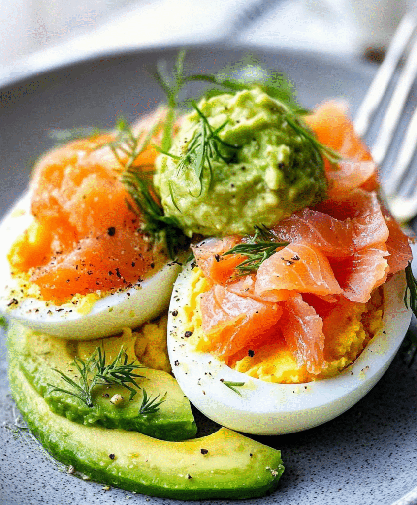 Huevos Rellenos de Salmonete y Aguacate