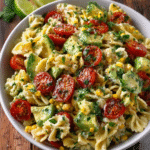 Pasta Fría con Aguacate y Lima