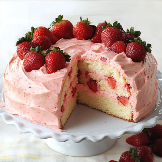 Pastel de Fresa Remolino