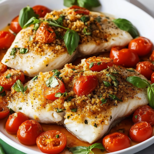 Pescado al Horno con Tomates