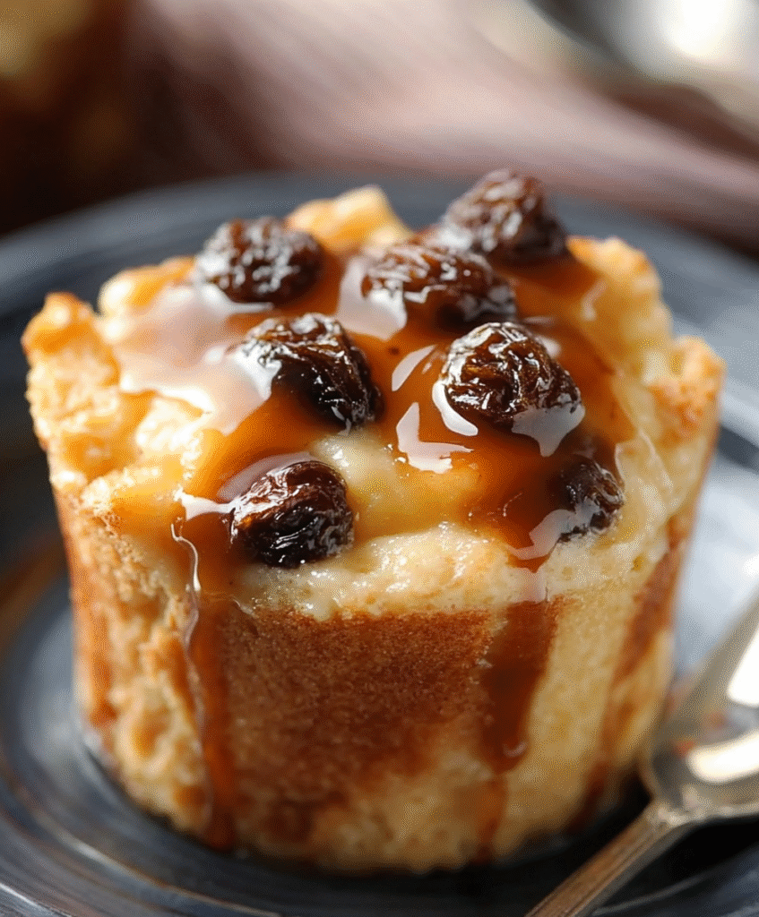 Pudin de Pan y Pasas con Caramelo