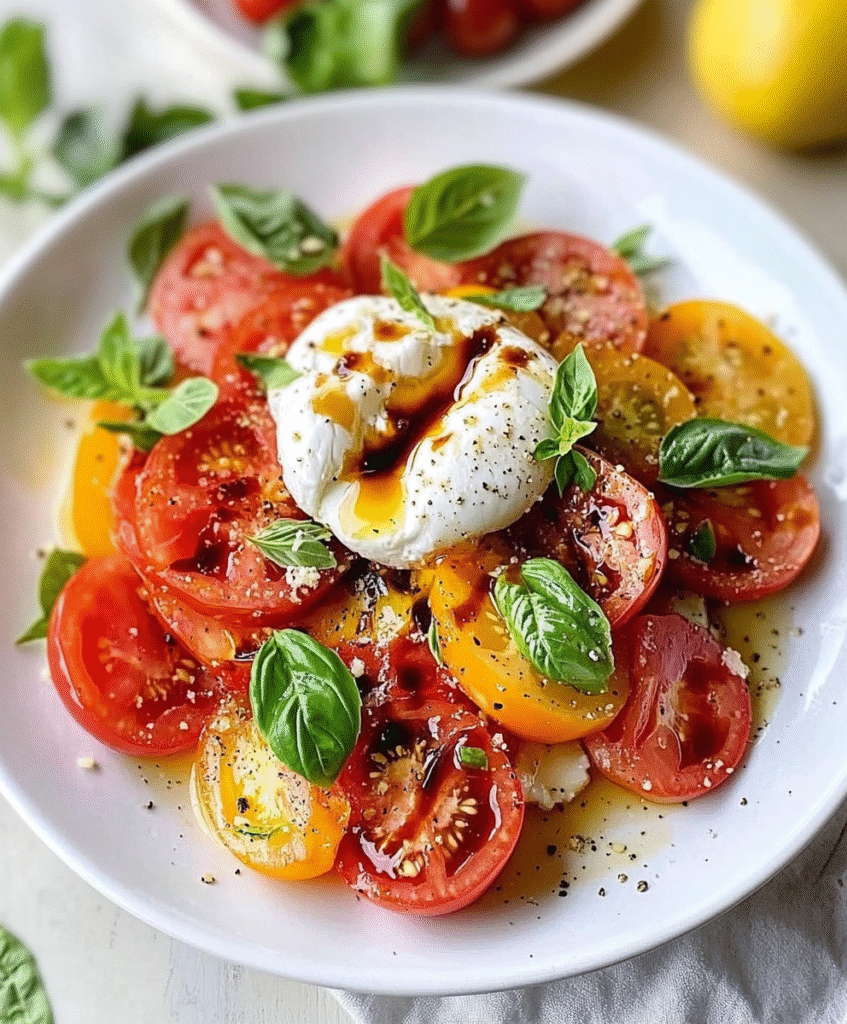 Receta de ENSALADA DE TOMATE Y BURRATA