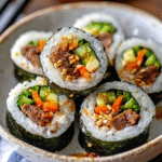 Rollos de Sushi de Bulgogi Coreano