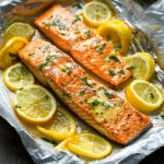 Salmon ajo mantequilla limón