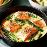 Salmon y Espárragos Cremosos