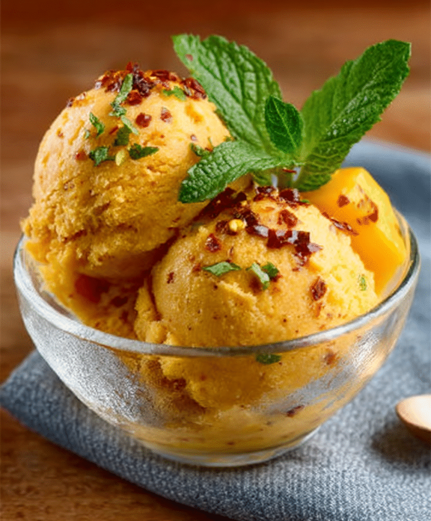 Sorbete de Mango con Chile y Canela